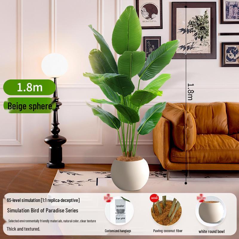 Large Artificial Traveler's Palm and Bird of Paradise Potted Tree for Indoor Decoration