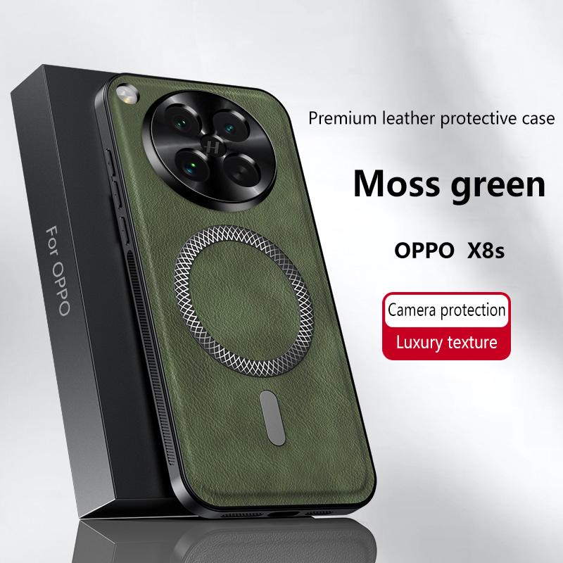 For Oppo Find X8S Case Magnetic Elegant Leather Wear-Resistant Lens Fully Covered Non-Slip Grip Edge Cover Shell