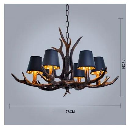 Retro Style Antler Resin With Lampshade Chandelier For Living Room Dining Room Sweep Gold Spray Paint Indoor Modern Home Decor