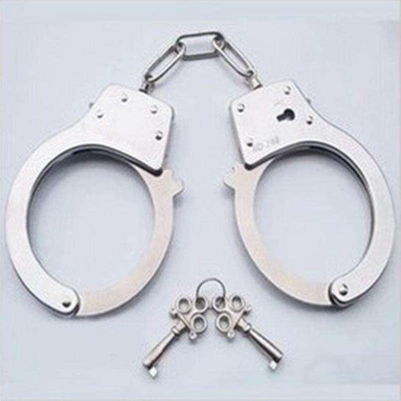 Creative Professional Handcuffs  Steel Police Duty Double Lock Keys