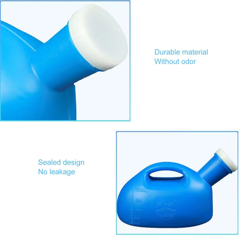 Male Urine Bottle Spill Proof Reusable 2000ML Thicken Long Tube Portable Urinal with Lid for Elderly Patient
