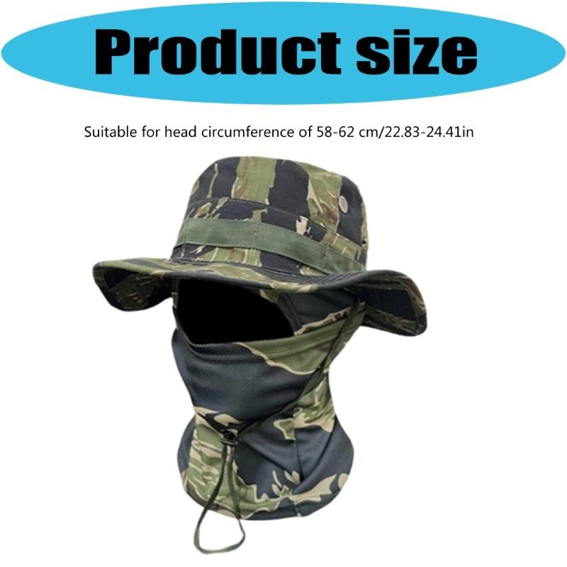 Multipurpose Unisex Sun Hat Boonie Hat Mask With Full Coveraged Against Harsh Weather During Long Excursions