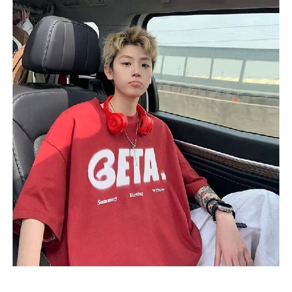 Pánské trendy tričko s krátkým rukávem s kulatým výstřihem a kulatým výstřihem na léto Volný ležérní top