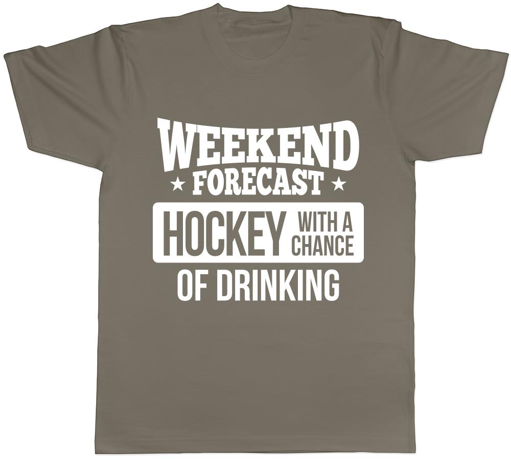 Weekend Forecast Hockey with a Chance of Drinking Unisexs Unisexs Ladies TShirt Tee