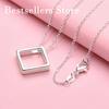 925 sterling silver 16-30 inch exquisite square pendant necklace for women's fashion wedding jewelry party gifts