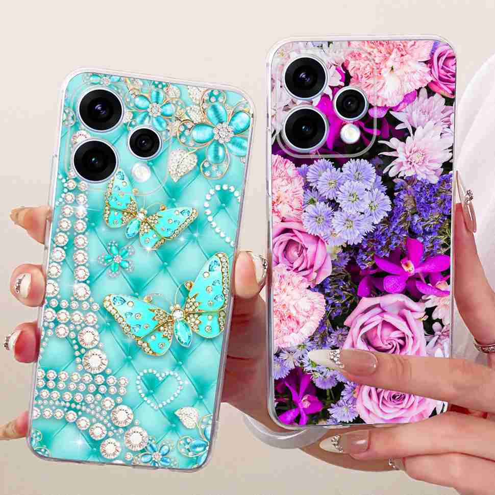 Para Oppo Reno15 5G Funda Flor Colorida Silicona Suave Cubierta Trasera Para Oppo Reno15 Reno 15 5G CPH2825 Carcasa de Teléfono Fundas