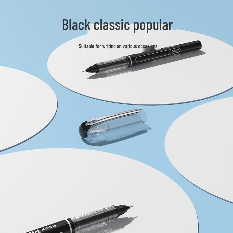 M&G ARP50901 0.5mm Black Direct Liquid Gel Pen (12-Count)