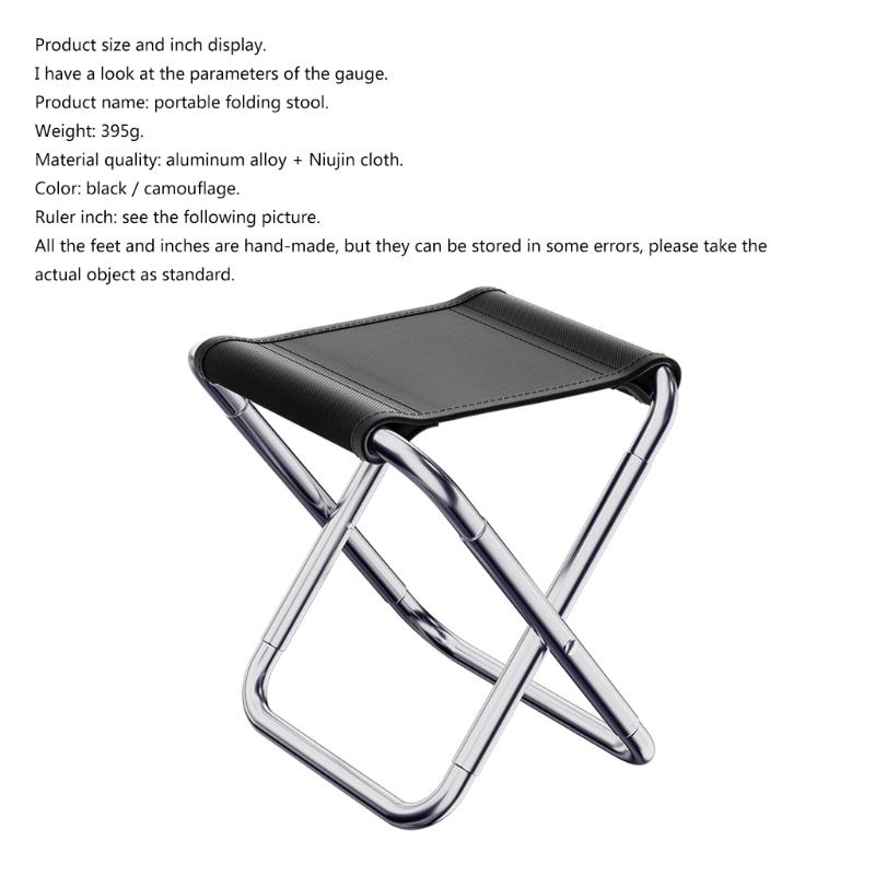 Portable Folding Stool, Mini Size Camping Stool Aluminum Alloy Stool for Travel