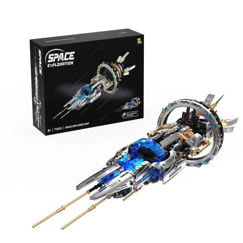 City Aerospace Space Station Spaceship Space Explorer Fleet with Light Space Station Model Bricks Adult Children Gift