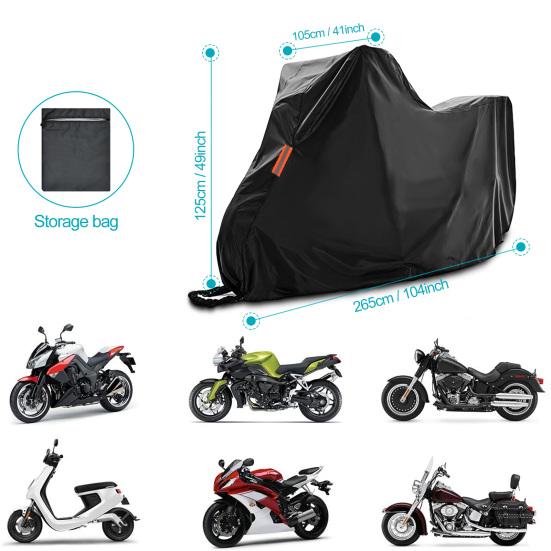 Pokrowiec na motocykl Tkanina Oxford 420D Wodoodporny Zewnętrzny Schron Ochronny na Skuter z Otworami na Zamek