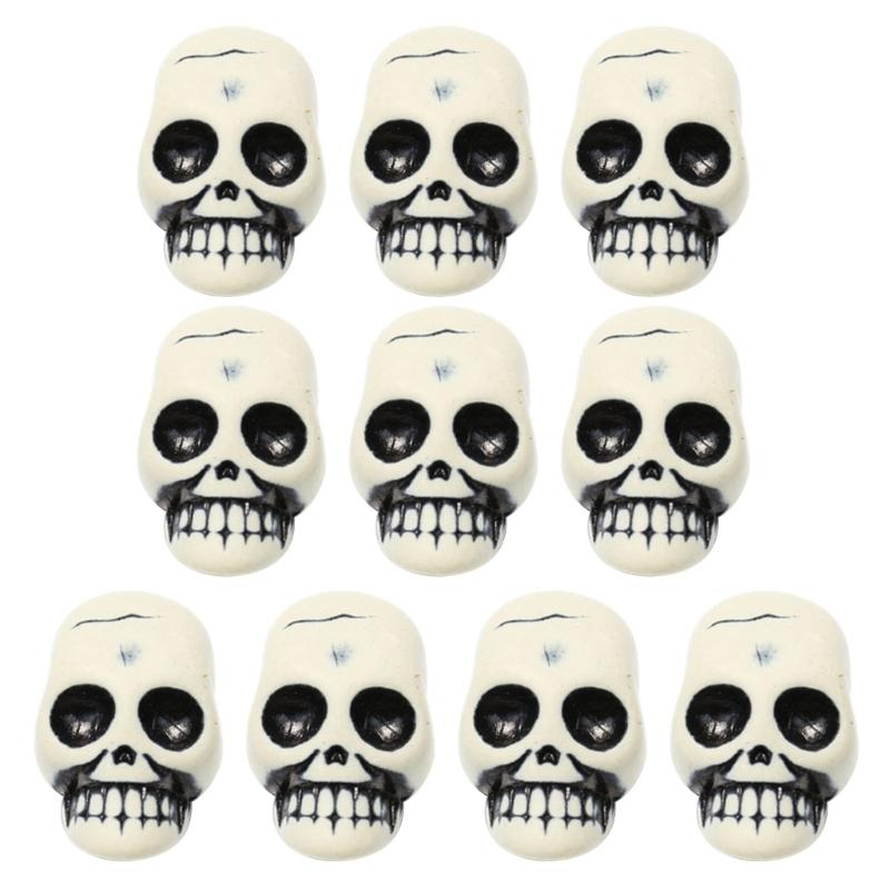 10Pieces Halloween Skull Heads Scary Prank Props Terrifying Skull Mini Skeleton