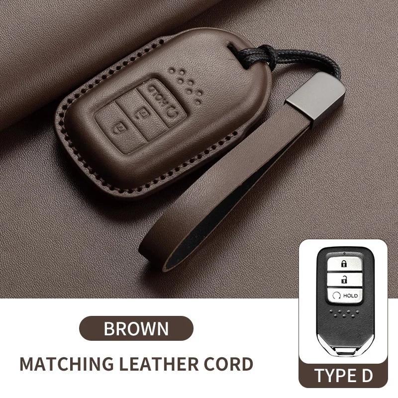 For Honda Civic 11th 2022 for Honda Civic Accord HR-V CR-V 2023 Key Fob Shell Accessories Leather Car Folding Key Cover Case