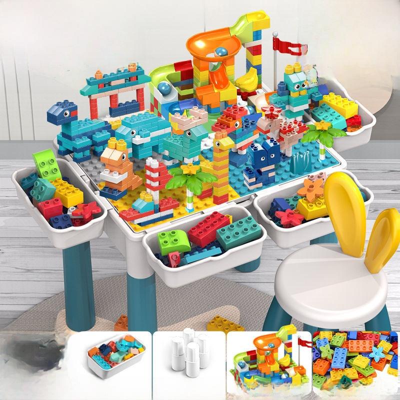 Large Multi-Functional Children's Building Blocks Table Educational Assembly Toy Study Desk for Boys And Girls Big Granular