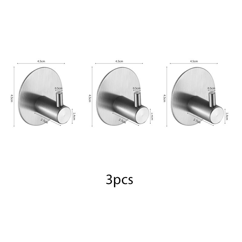 

3 шт. клейкий крючок настенная полка из нержавеющей стали крючки для полотенец органайзер для ванной комнаты вешалки для одежды вешалка для одежды кухонный органайзер 3 PCS