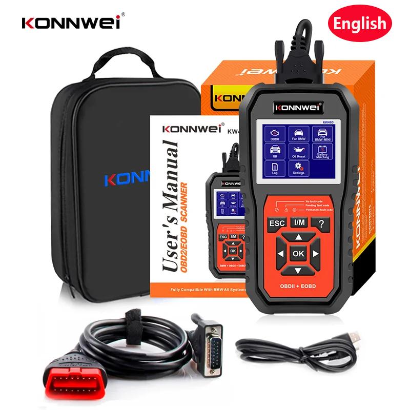 

2026 KONNWEI KW480 OBD2 Car Diagnostic Scanner Code Reader OIL TPMS Reset O2 Adapter Full Systems Scanner Auto Tool for BMW Auto KW480 English