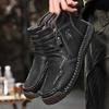 Men's Leather Boots Zipper High Top Casual Shoes