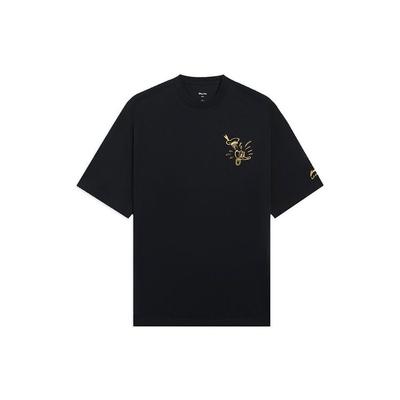 X Disney SS22 T-shirt Casual Sportiva con Animali Cartoni Animati e Alfabeto Girocollo da Uomo Top Nero AHSS253-4