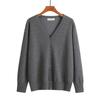 Dames effen lichtgewicht casual gebreid shirt V-hals lange mouwen slank ademend gebreid vest lente herfst mode eenvoudige losse zachte plus jas voor dames
