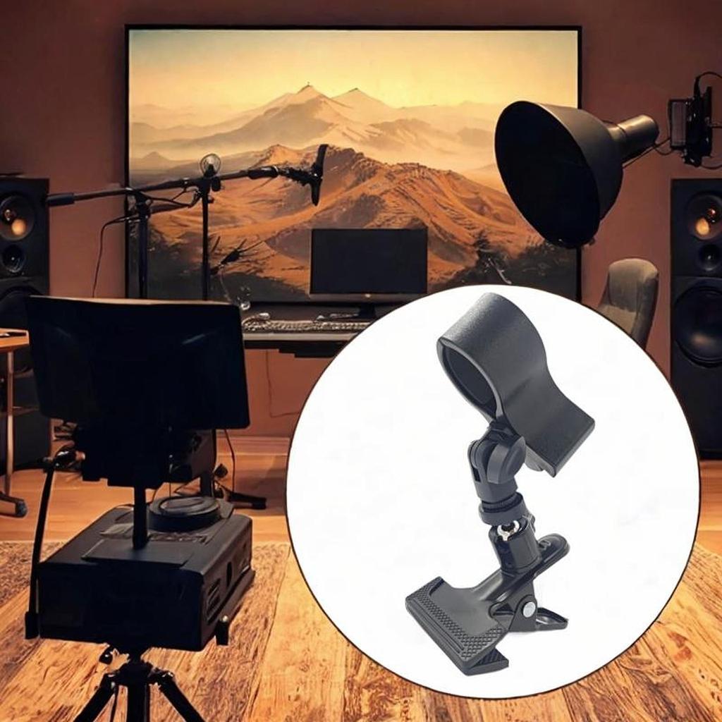 Tripod Clip Clamp Mount 1/4" Thread Adapter Portable Sturdy Nonslip Photography Accessories