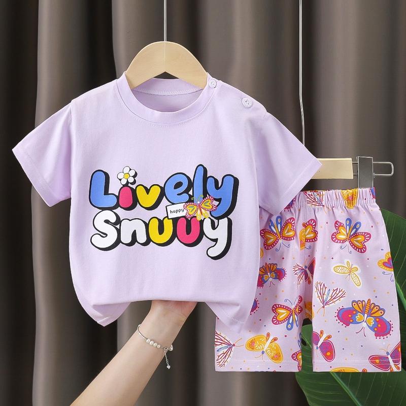 

2pcs/set Children s Sets Kids Clothes Boys Girls CartoonT-shirt + Shorts Summer Cotton Short sleeve Baby Children Clothing Toddler Suit 80