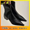 High-end pointed Martin boots women's niche design versatile thick heel thin boots women's new autumn and winter 2025