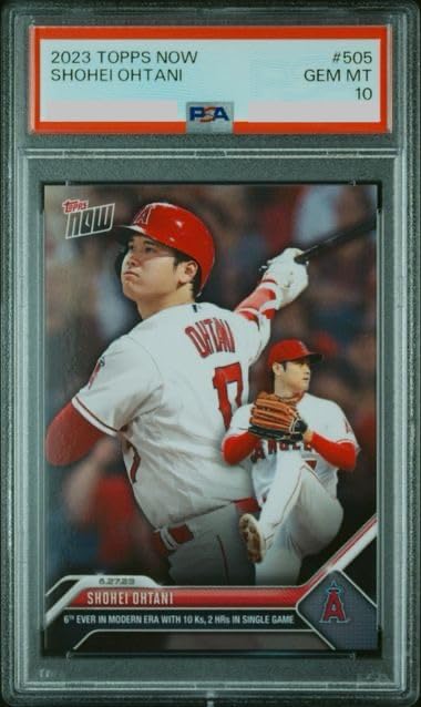 [PSA Authenticated] Shohei Ohtani Topps Now #505 Two-Way Card, 10 Strikeouts, 2 HR (PSA 10)