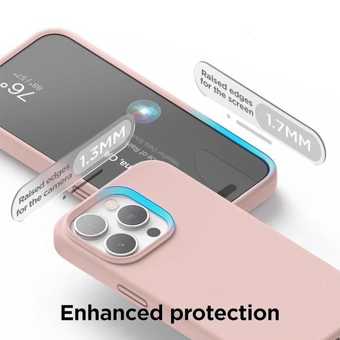Coque de protection - booling - iphone 16 pro max - silicone doux - ultra slim - rose