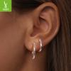 Wind Versatile And Thin, Super Flash Simple Tremella Ring Women'S S925 Sterling Silver Gold-Plated Ear Jewelry
