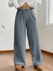 Autumn and Winter Solid Color Fashionable Plush Casual Pants, Loose and Comfortable Plush Warm Pants for Women