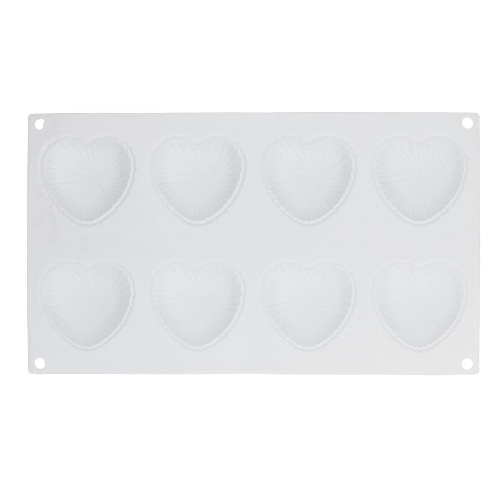 8Grid HeartShaped Mold Silicone Mousse Cake Mold Baking Tool for Bakery Kitchen