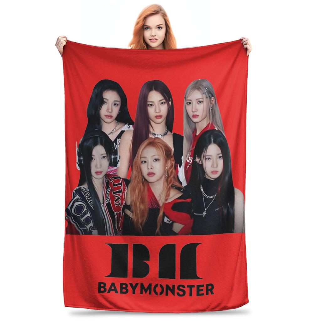 Babymonsters KPOP Flanellen Deken Geweldige Plaid Dekens voor Thuis 200x150cm Spreien,