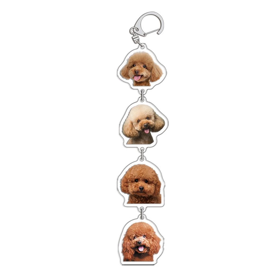 Portable Acrylic Keychain Cartoon Animal Pendant Keyring Fashionable Couples Key Rings Bag Ornament for Pet Owners
