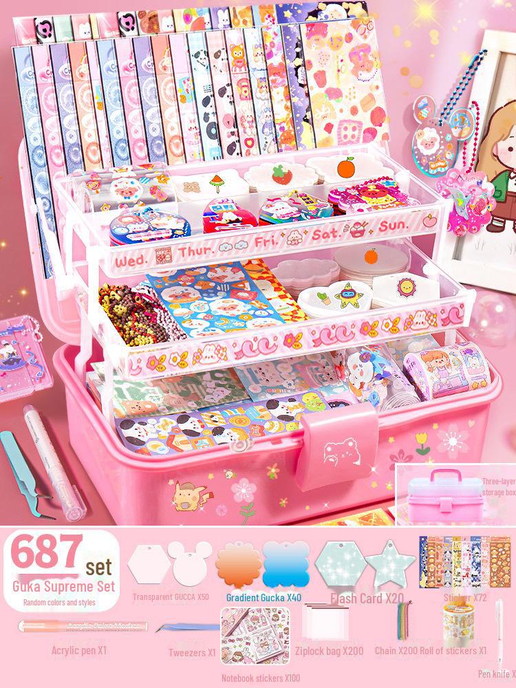 

Набор наклеек Guka из 3 слоев: Детская игрушка с подносом и местом для хранения крем-клея