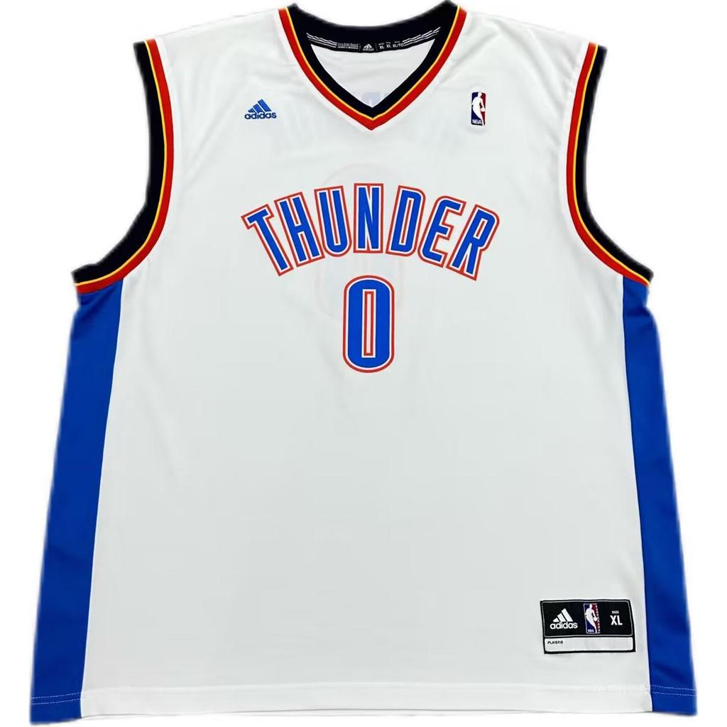 Adidas X NBA Collaboration Oklahoma City Thunder Russell Westbrook 0 Print Fashion Versatile Breathable Basketball Jersey 7818A-3CS-AEB1071