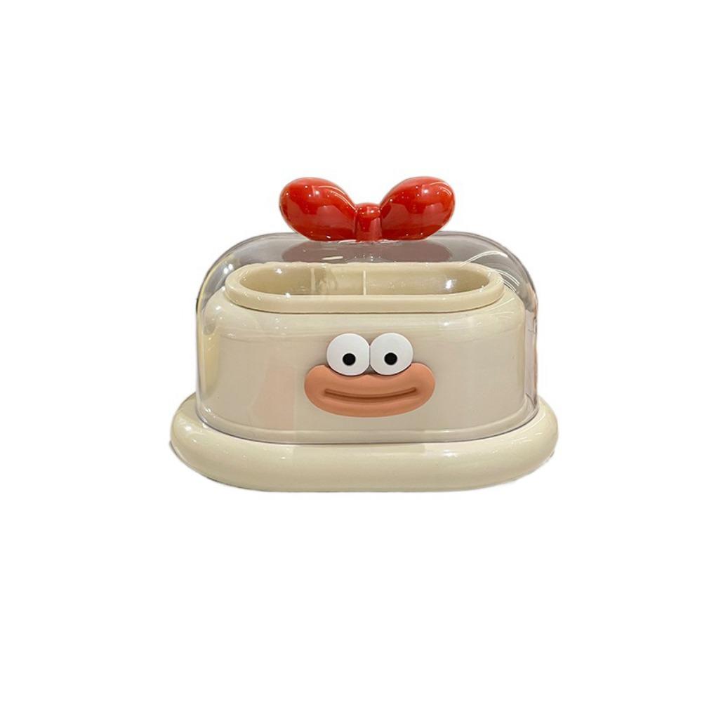 Double Grid Toothpick Storage Box Dustproof Cotton Swab Tube Dopamine Toothpick Box  Living Room