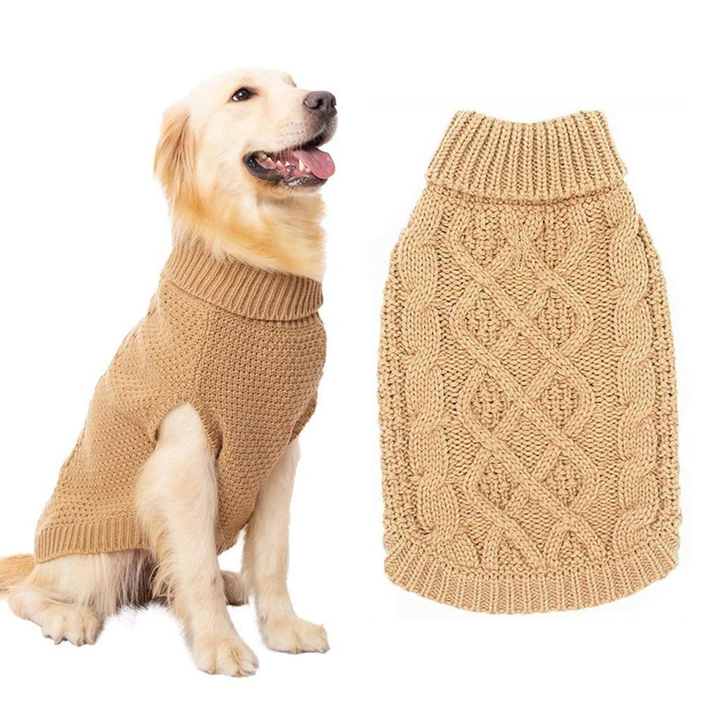 Haine Tricotate pentru Câini Pulover Cald cu Gât Rulat pentru Câini Mici până la Mari Pulover Pet pentru Căldură Iarna Design cu 2 Picioare