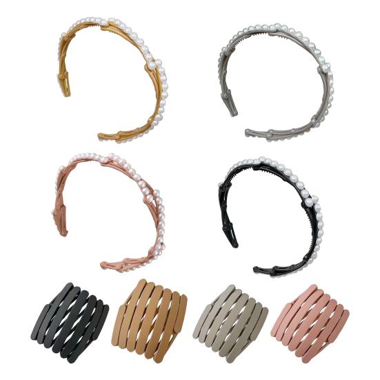 Women Headband Anti-Skid Teeth Resin Hairband Adjustable Stretch Travel Washing Face Hair Hoop Running Jumping Hair Accessory