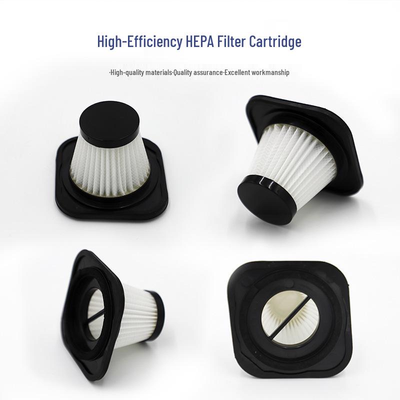 Washable HEPA Filter Cartridge for Car Vacuum Cleaner with Multiple Accessories.