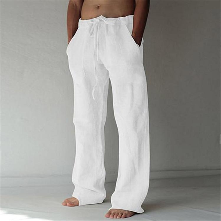 Men s Drawstring Style Oversized Loose Casual Pants S белый