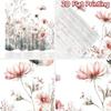 2D Flat Printing 2pcs Curtain Party Curtains Spring Butterfly and Flowers Digital Printed Polyester Drapes Holiday Decorations