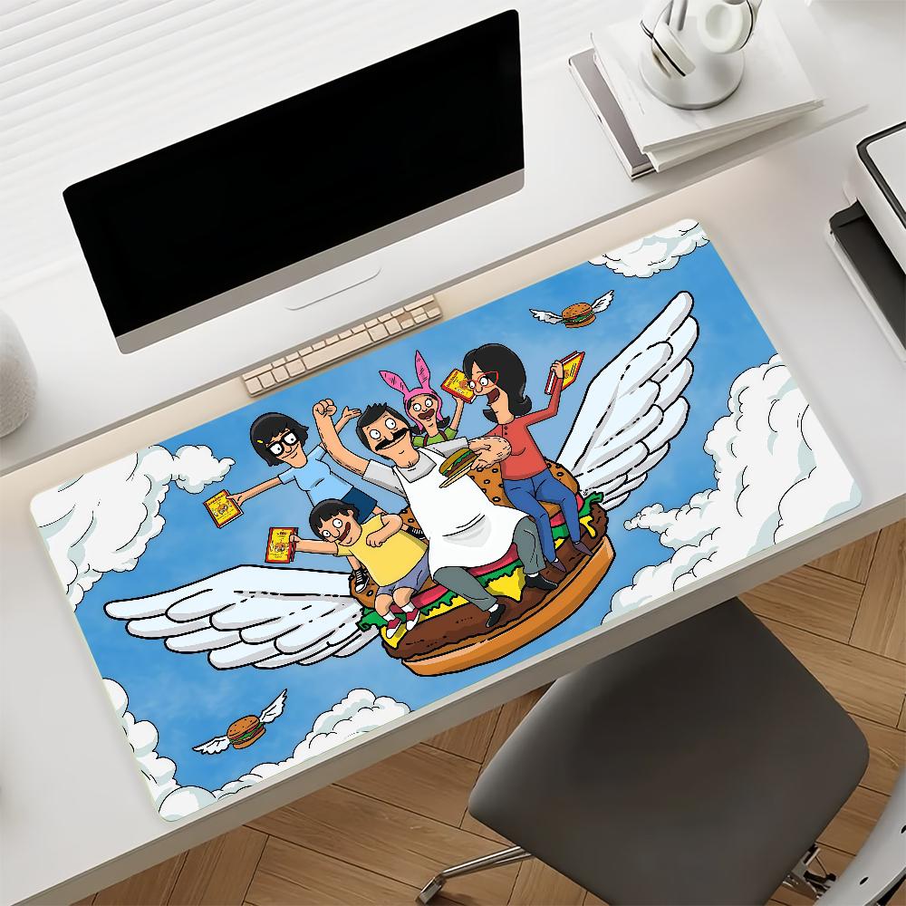 Cartoon cute B-Bobs Burgers Mouse Pad Square Office Gaming Desk Mat Waterproof Non-Slip Rubber Decorative