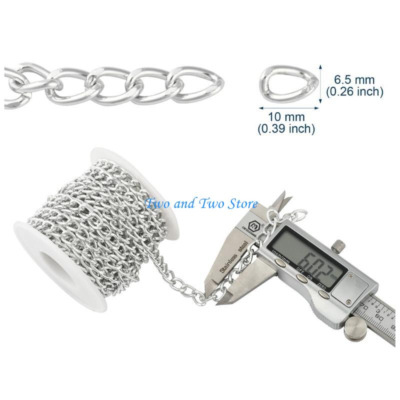 HX6F Silver Golden Chains Twisted Cable Crucifix Necklace Finding Chains for DIY