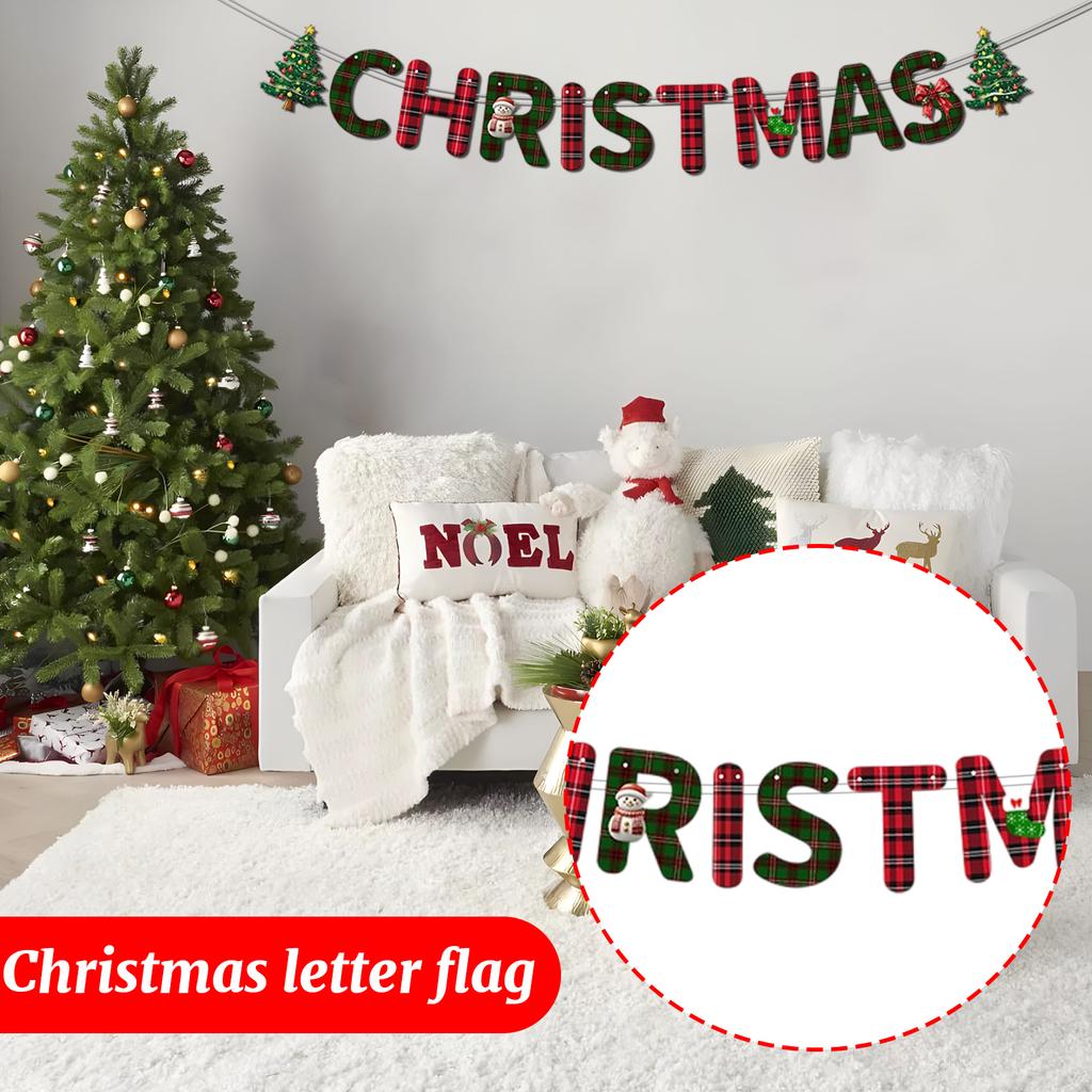 Christmas Letter Flag, Christmas Banner, Hanging Banner, Shopping Mall Decoration, Hanging Flag