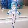 Beautiful New 2pcs Hatsune Miku Anime figure Pink sakura sitting position PVC Action figure model toy decoration collect gifts