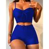 New Solid Swimsuits Tankini Sets Female Push Up Swimwear Sports Beachwear Two-Piece Bathing Suits Pool Women Swimming Suit 2026