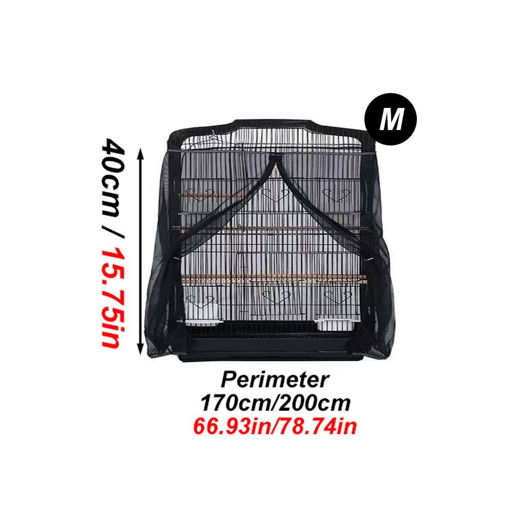 1PC Zippered Parrot Cage Mesh Cover Dust Breathable Design for All Cage Shape Reusable Pet Parrot Bird Cage Cover for Home Decor