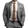 Men Suit Coat Formal Business Style Slim Fit Plaid Print Long Sleeve Single Button Closure Mid Length Straight Cardigan Work Office Coat