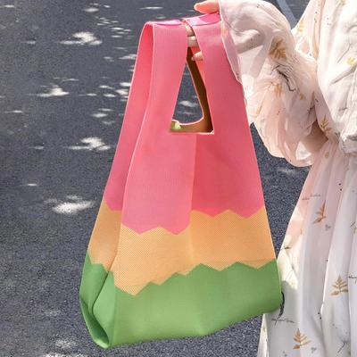 Summer Vest Vest Three-color Small Bag Knitted Personalized Texture Handbag Trendy Large Capacity Tote Bag