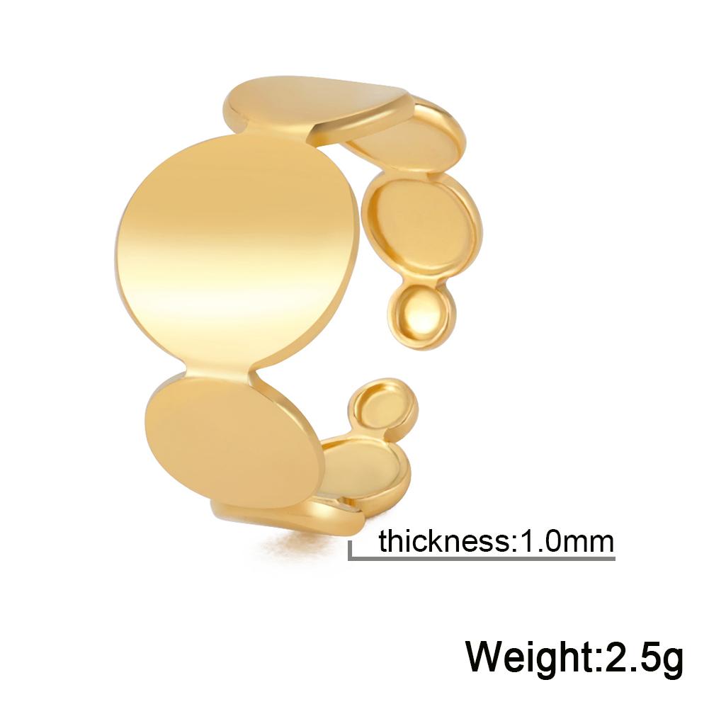 Cazador Open Geometric Round Circle Rings for Women Minimalism Stainless Steel Rings Gold Color Adjustable Wedding Jewelry Gift