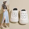 5154 solid color slippers women's 2025 new summer wear versatile thick-soled soft-soled heightening hole shoes women's slippers